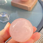 Hight grade 76MM Natural Rose quartz Sphere，Quartz Crystal Ball,Crystal Healing Divination ball,Led light stander