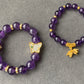 Natural Amethyst design with butterfly handmade bracelet,custom bracelet，gift for her