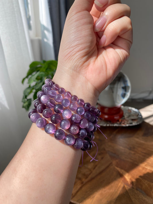 AAAAA grade cat eyes luxury purple Lepidolite,woman bracelet, nature smoothy round gemstone bead bracelet