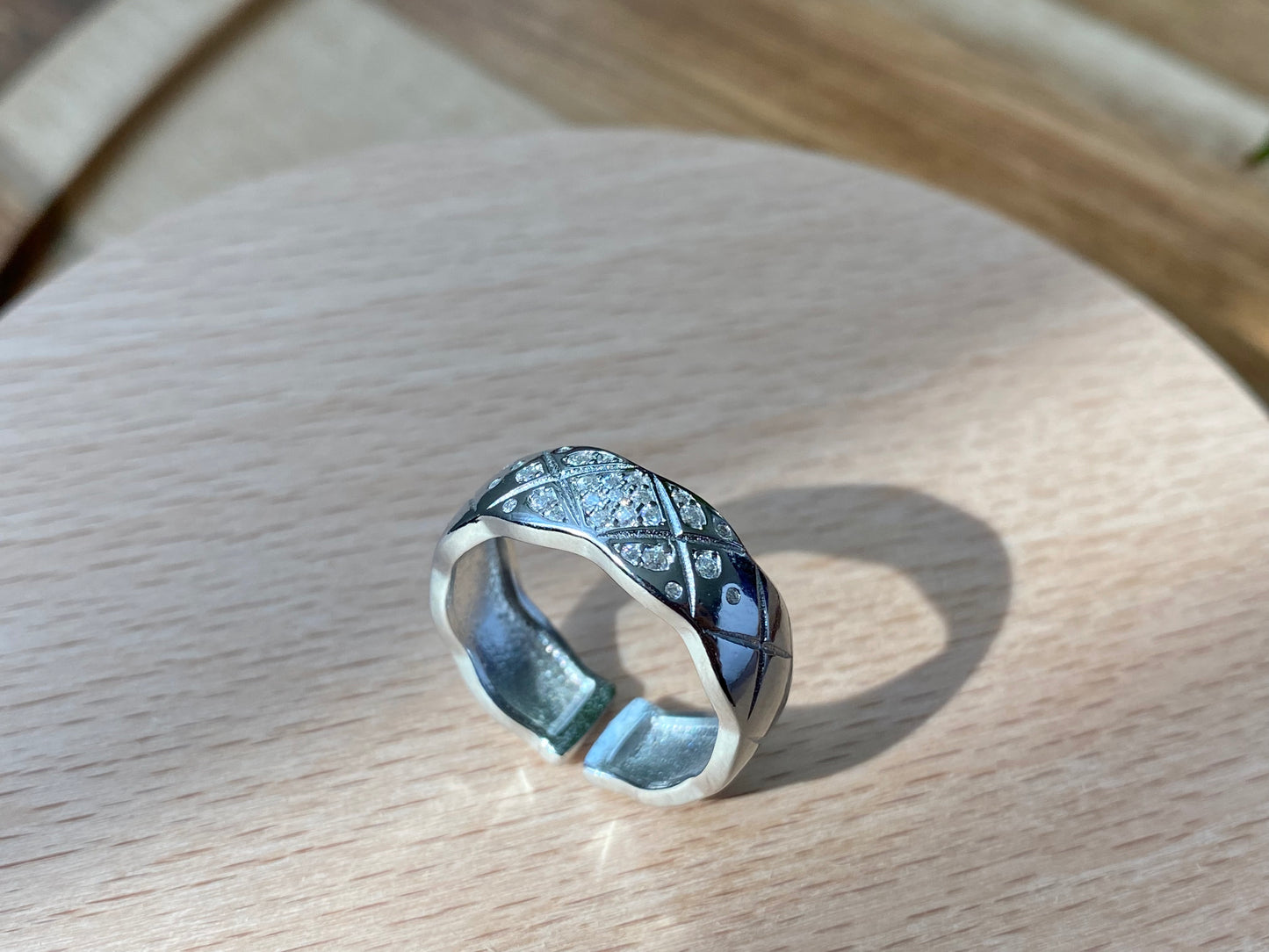 Certificated 1.0 ct. Moissanite Lozenge Sterling silver everyday ring wedding ring  with box