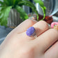 AAAAA Grade Purple Charoite,Flash Silky Fire Oval Shape Sterling Silver S925 Ring Prong setting Adjustable Ring