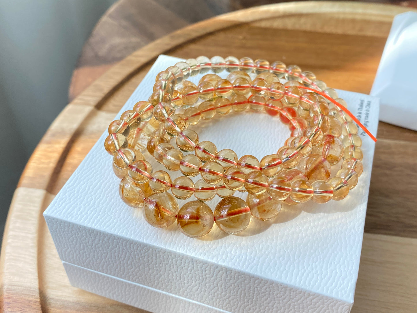 Hight Grade ALL MOST CLEAR Natural Citrine Round gemstone bead Bracelet Necklace 7mm 10mm