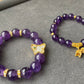 Natural Amethyst design with butterfly handmade bracelet,custom bracelet，gift for her