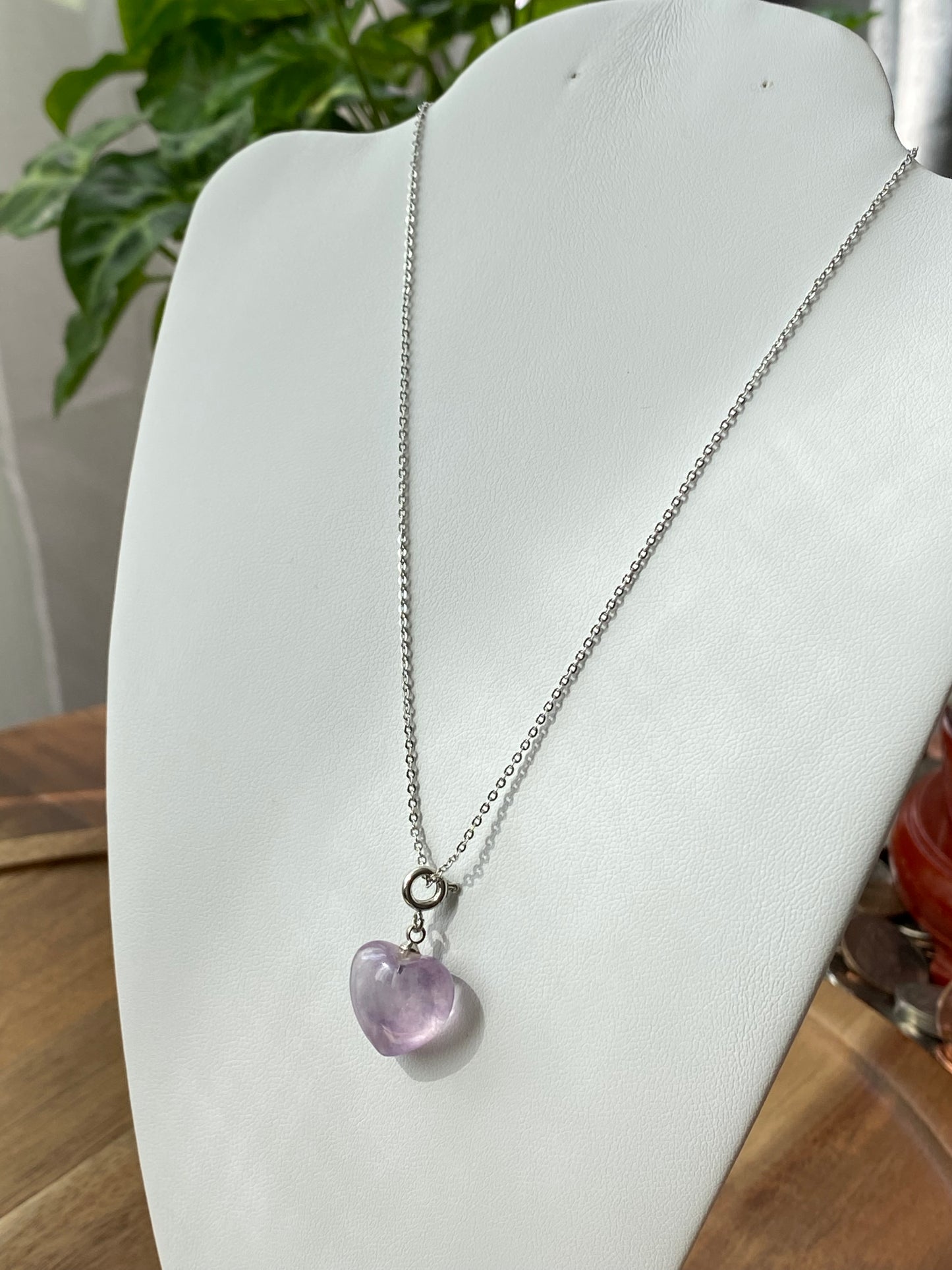 Natural Unicorn Fluorite hand Sculpture head shape pendant necklace