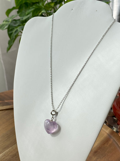 Natural Unicorn Fluorite hand Sculpture head shape pendant necklace