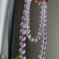 Rare High Clear Natural Lavender Milky Amethyst gradient Change color mix size Bead Necklace 6-14MM