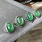 Green Mica LEPIDOLITE Crystal Vintage style Adjustable Ring big Oval Shape