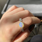 Super shinning Natural Shinning Green Blue fire Opal Oval Shape Moon and Sun Sterling silver bracelet, gift for her,anniversary gift