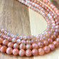High Quality Sunstone  healing crystal，with rainbow inside bead bracelet necklace 5mm,7mm,8mm,10mm