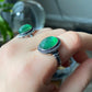 Green Mica LEPIDOLITE Crystal Vintage style Adjustable Ring big Oval Shape