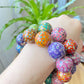 Museum of Art China lacquer Coated on black and ebony and mother of pearl Bead Bracelet 20mm