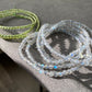 Natural Faceted super High Grade Moonstone,Prehnite Triple Wrap Bracelet,Long Choker Necklace 3mm
