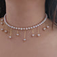 Natural freshwater pearls lavender pink dangle drop choker necklace,handmade necklace,wedding gift,Bridesmaid Gifts
