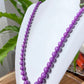 Rare High Grade Natural  Royal Purple Phosphosiderite Purple Mica Polished Smoothie Round Bead Necklace