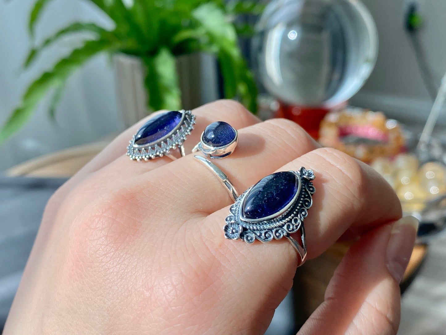 Natural High Rare Grade Marquise Bloodshot Iolite，Cordierite，Dichroite Mid century modern Vintage Sterling Silver Ring,weight lose gemstone
