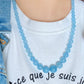 Natural Aquamarine Ocean Blue sky blue Mixed size Bead Healing Crystal Necklace 5-13MM,gift for her