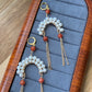 Natural Freshwater pearls Traditional chinese Opera Daomadan Head shape dangle drop earring,handmade earring, gift for her