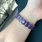 Natural Amethyst oval diamond cut brillian shin Purple Crystal Bracelet bangle bracelet bead