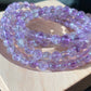 AAAA Grade Natural Purple Quartz Rutilated Rainbow shinning Round bead Bracelet Necklace 6mm