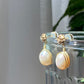 14k gold rose pearl drop earring