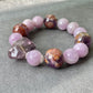 Natural Raw Ametrine Purple Lithium Amethyst Purple Phantom Lilac Mixed Design Bracelet