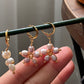 Trendy Natural lovely Freshwater pearls daisy flower shape drop dangle earring，handmade earring, gift for her