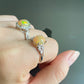 Natural Yellow Orange Colorful Fire illuminate Oval set on S925 Statement Ring,gift for her, holiday gift