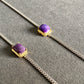 Natural Grade Dark Purple Raw Sugilite Sterling Sivler lobster closure Bracelet