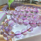 Top Grade Clear Natural Yellow Purple Ametrine Smooth round Polished bead bracelet,gift for her, gift for Mom 6mm 9mm 10mm 12mm