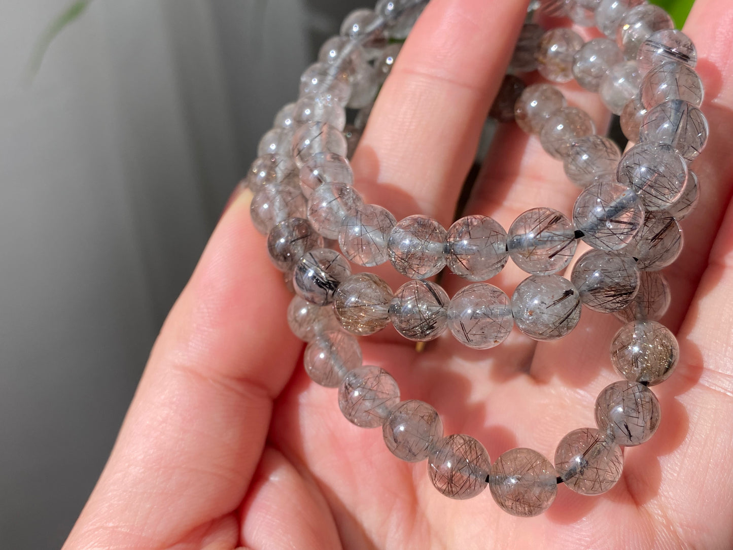 AAA Genuine Natural Black Copper Rutilated Quartz bead bracelet, gift for him, gift for her,7mm 8mm