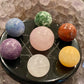 Natural Gemstone 7 Chakra Stones Healing Set with Obsidian Star of David Plate meditation Ornament Decoration