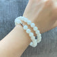Make Friend Price Authentic  Natural Hetian White Jade Round bead White Nephrite Nacklace 10mm Best Gift for her,gift for Mom