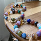 ALL in One Tsavorite,chalcopyrite in quartz，Blonde crystal，Purple Lithium，Larimar，Rhodonite，blue needle