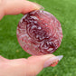 Natural Strawberry Quartz Hand Carved Hibiscus Peony Flower Pendant,gift for her,gift for mother
