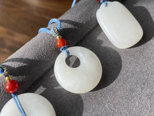 Make Friend Price Natural Hetian White Jade White Nephrite Friendship Nacklace Best Gift for her,gift for Mom,gift for kids
