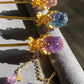 Natural FLuorite Hand craved Rose flower bud Shape Hairpin with Dangle Drop,Fluorite Crystal