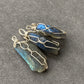 High grade Blue Fire Labradorite raw rock 14K white gold Wire Pendant, handmade pendat, gift for her, gift for him