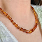 Natural Genuine Baltic Amber square  Bead Necklace mixed size,gift for her ,gift for mother