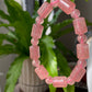 AAAA Grade Rainbow Fire Natural Strawberry quartz  Barrel Round Bead bracelet Joy,healing crystal