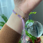 Handmade Bracelet, peach flower, cherry blossom braided rope bracelet,gift for her,gift for him