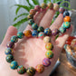 Museum of Art China lacquer Coated on black ebony and mother of pearl Bead Bracelet 12mm+，gift for her, gift for mom,gift for wife