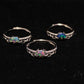 Natural Opal blue green red fire Sterling silver ring bow,feather, dragonfly，Gift for her
