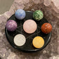 Natural Gemstone 7 Chakra Stones Healing Set with Obsidian Star of David Plate meditation Ornament Decoration