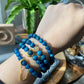 AAAA Grade Genuine Natural Blue Apatite Gemstone Moroxite ,Blue APATITE Crystal Bracelet 7mm/8mm