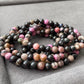 Natural Pink Sugilite Gemstone High Grade Round shape bead bracelet Necklace 6mm+