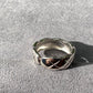 Hand Craved Chanel Style Argyle check Quilted Sterling silver S925 Ring