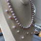 Natural freshwater pearls lavender pink dangle drop choker necklace,handmade necklace,wedding gift,Bridesmaid Gifts