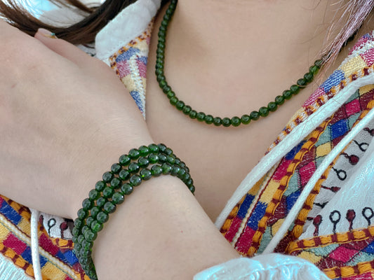 AAAAA Rare Genuine Natural High grade clear Green Diopside Chrome pefect round bead bracelet