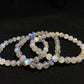 A grade Natural gray Labradorite moonstone round bead bracelet 7MM 10mm