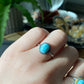 Genuine Natural Larimar Raw Larimar statement gemstone oval shape Sterling Silver women men ring